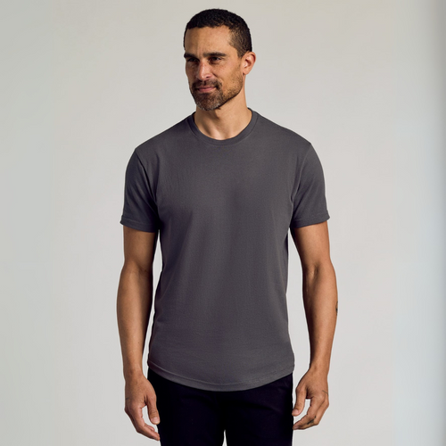 Classic Curved Hem Crew Neck T-Shirt