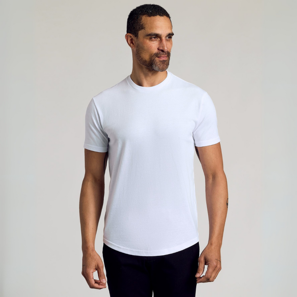Classic Curved Hem Crew Neck T-Shirt