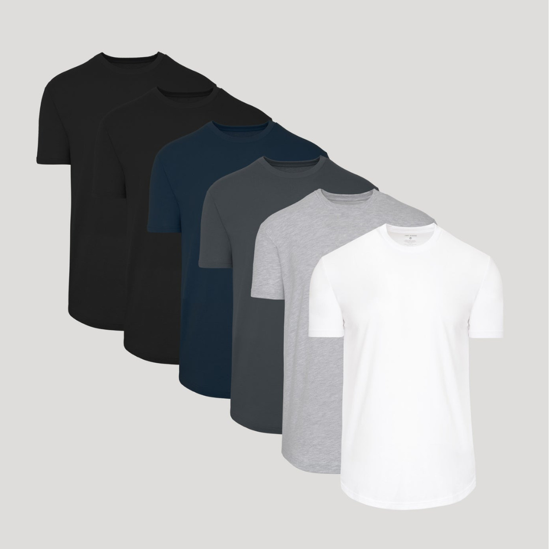 Classic Curved Hem Crew Neck T-Shirt